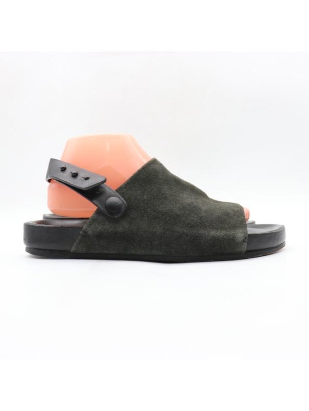FEIT One Strap Sandal Unisex Large Casual Open Toe Black Suede Shoes